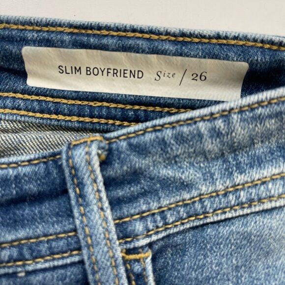 Anthropologie Pilcro Jeans Tapestry patchwork boyfriend mid Rise Distressed 26 - Picture 7 of 11